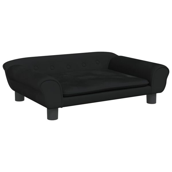 vidaXL Vaikiška sofa, juodos spalvos, 70x45x26cm, aksomas