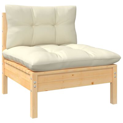 vidaXL Sodo komplektas su pagalvėlėmis, 12 dalių, pušies mediena