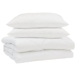 vidaXL Vasaros antklodė su pagalve 3 pcs Balta Mikropluo&scaron;tas
