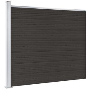 vidaXL Tvoros segmentas, juodos spalvos, 175x146cm, WPC