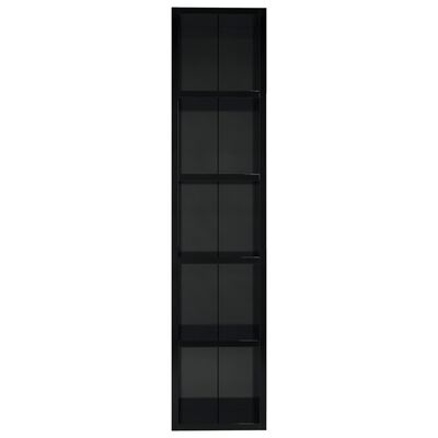 vidaXL Spintelė kompaktiniams diskams, juodos sp., 21x16x93,5cm, MDP