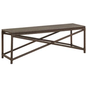 vidaXL Sodo suoliukas, rudos spalvos, 120cm, poliratanas