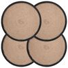 vidaXL Džiuto paveikslai 4 pcs Natūrali ir juoda &Oslash; 30 cm