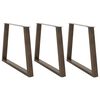vidaXL Valgomojo stalo kojelės, V formos, 3 vnt., natūralus plienas, 90x(72-73,3) cm, plienas