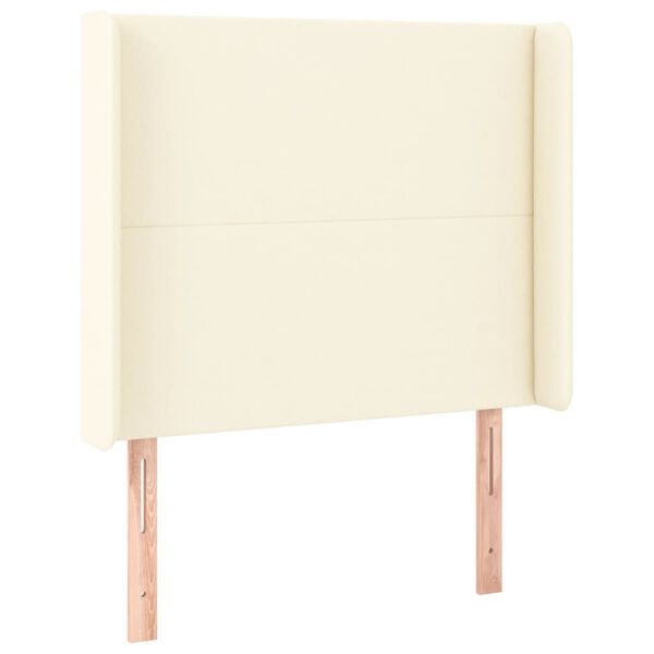 vidaXL Galvūgalis su auselėmis, kremines,93x16x118/128cm,dirbtinė oda