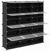 vidaXL Storage Cube Organizer su 12 kubelių ir durelėmis Black PP