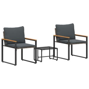 vidaXL Baldų komplektai 3 pcs Pilka ir tamsiai pilka Ratanas