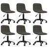 vidaXL Pasukamos valgomojo kėdės, 6vnt., tamsiai pilkos, aksomas