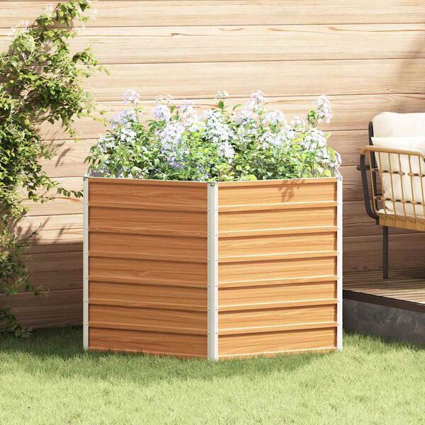 vidaXL Pakelta sodo lova &Scaron;viesiai rudas 129 x 129 x 77 cm