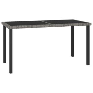 vidaXL Sodo valgomojo stalas, pilkos spalvos, 140x70x73cm, poliratanas