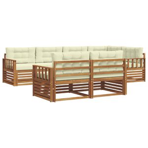 vidaXL Lauko sofos komplektas su pagalve 7 pcs Natūralus ir grietinėlė