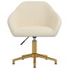 vidaXL Pasukamos valgomojo kėdės, 6vnt., kreminės spalvos, aksomas