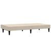 vidaXL Dvivietė sofa-lova su taburete, kreminė, mikropluo&scaron;to audinys
