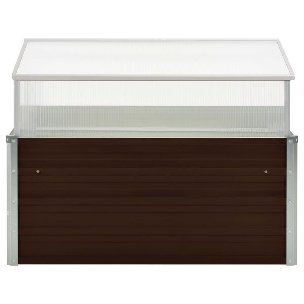 vidaXL Šiltnamis, rudas, 100x100x85cm, galvanizuotas plienas