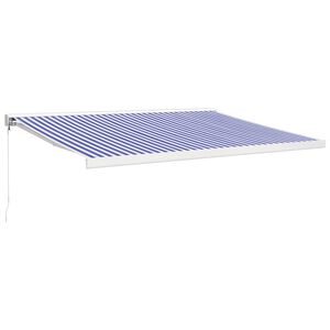 vidaXL I&scaron;traukiama markizė, mėlyna/balta, 4x3m, audinys ir aliuminis