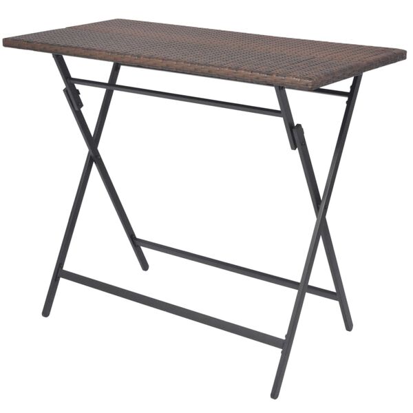 vidaXL Sul. lauko valg. baldų kompl., 7d., rudas, plienas ir polir.