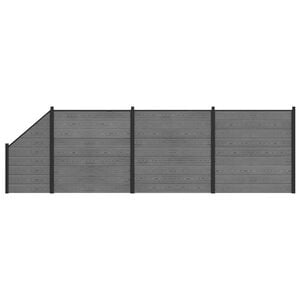 vidaXL Tvoros rinkinys 619 x 186 cm WPC ir aliuminis Pilka