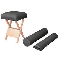 vidaXL Taburetė masažui, juoda, su 12cm storio sėdyne ir 2 atramomis