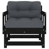 vidaXL Sodo kėdės su pagalvėlėmis, 2vnt., juodos, pu&scaron;ies masyvas
