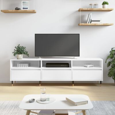vidaXL Televizoriaus spintelė, balta, 150x30x44,5cm, apdirbta mediena