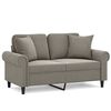 vidaXL Dvivietė sofa su pagalvėmis, &scaron;viesiai pilka, 120cm, aksomas