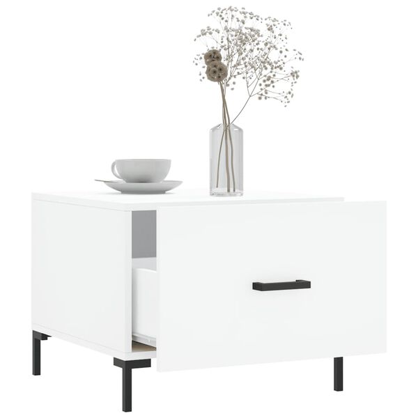 vidaXL Kavos staliukai, 2vnt., balti, 50x50x40cm, apdirbta mediena