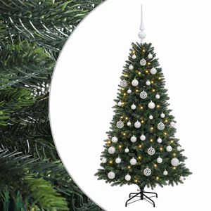 vidaXL Dirbtinė Kalėdų eglutė su burbulais 120 cm 150 LED &Scaron;ilta balta