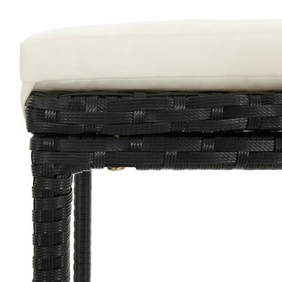 vidaXL Baro baldų komplektas, 3 dalių, juodos spalvos, poliratanas