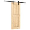 vidaXL Slankios durys Natūrali ir juoda 80 x 210 cm