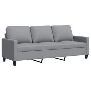 vidaXL Trivietė sofa, &scaron;viesiai pilkos spalvos, 180cm, audinys