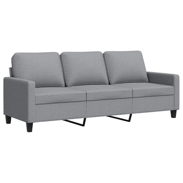 vidaXL Trivietė sofa, &scaron;viesiai pilkos spalvos, 180cm, audinys