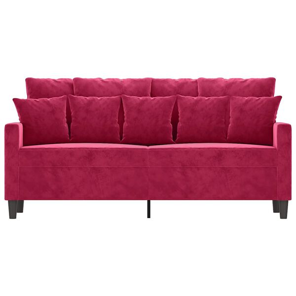 vidaXL Dvivietė sofa, raudonojo vyno spalvos, 140cm, aksomas
