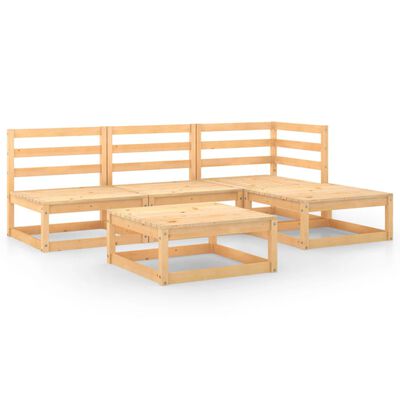 vidaXL Sodo poilsio baldų komplektas, 5 dalių, pušies medienos masyvas