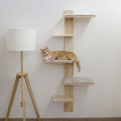 Kerbl Draskyklė katėms Timber Wall, natūralios ir taupe spalvos, 150cm