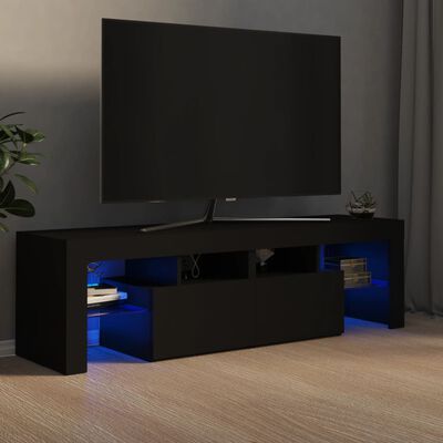 vidaXL Televizoriaus spintelė su LED apšvietimu, juoda, 140x36,5x40cm