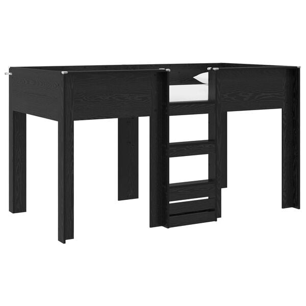 vidaXL Vaikų dvigulė lova Juodas ąžuolas 100 x 200 cm Apdirbta mediena