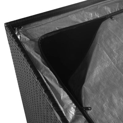vidaXL Sodo daiktadėžė, juoda, 150x100x100cm, poliratanas