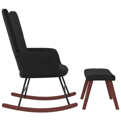 vidaXL Supama kėdė su pakoja, juodos spalvos, aksomas ir PVC