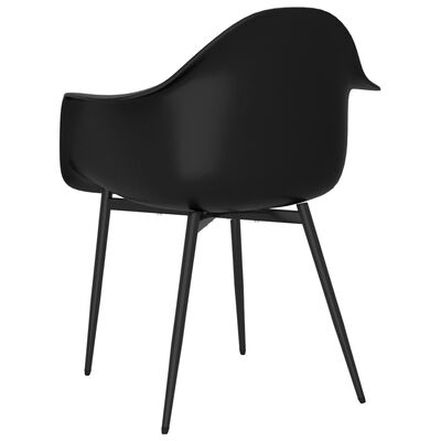 vidaXL Valgomojo kėdės, 2vnt., juodos spalvos, PP