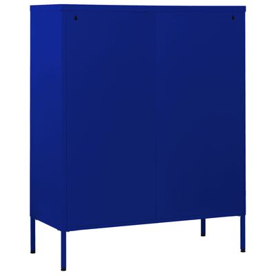 vidaXL Komoda su stalčiais, tamsiai mėlyna, 80x35x101,5cm, plienas