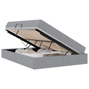 vidaXL Lova su daiktų laikymo vieta ir čiužiniu &Scaron;viesiai pilka