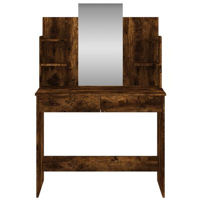 vidaXL Kosmetinis staliukas su veidrodžiu, dūminio ąžuolo, 96x39x142cm