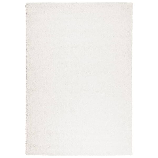 vidaXL Shaggy kilimas PAMPLONA, kreminis, 160x230cm, auk&scaron;ti &scaron;ereliai