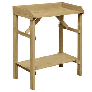 vidaXL Stalas vazonams, 75x40x90cm, impregnuota pu&scaron;ies mediena