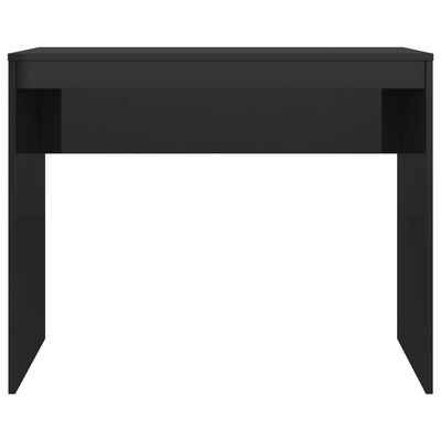vidaXL Rašomasis stalas, juodas, 90x40x72cm, apdirbta mediena, blizgus