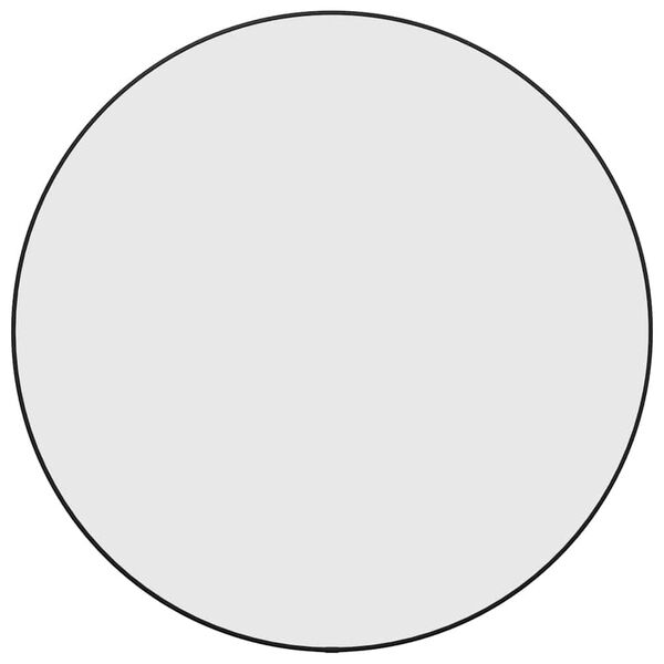 vidaXL Sieninis veidrodis, juodos spalvos, 60cm skersmens, apskritas