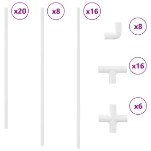 vidaXL PVC vamzdis 2 pcs Balta 12,2 x 1,8 x 500 mm Mterialpp ir PE