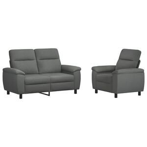 vidaXL Sofos komplektas 2 pcs Tamsiai pilka Audinys
