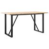 vidaXL Valgomojo stalas, 140x80x75,5cm, pu&scaron;is ir plieninis, O formos rėmas