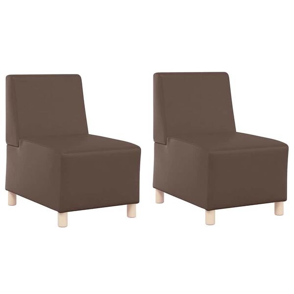 vidaXL Modulinis sofa vienetas be rankų 2 pcs Ruda 55 x 74 x 82 cm